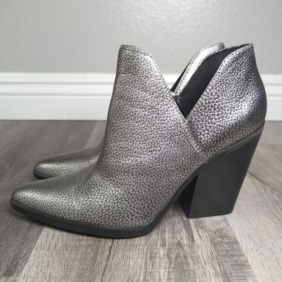 Naturalizer Rosetta Silver leather cutout ankle pointed toe booties womens 8 - Picture 3 of 9
